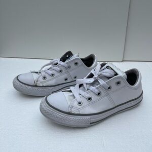 Converse Kids All Star White Leather Shoes 13